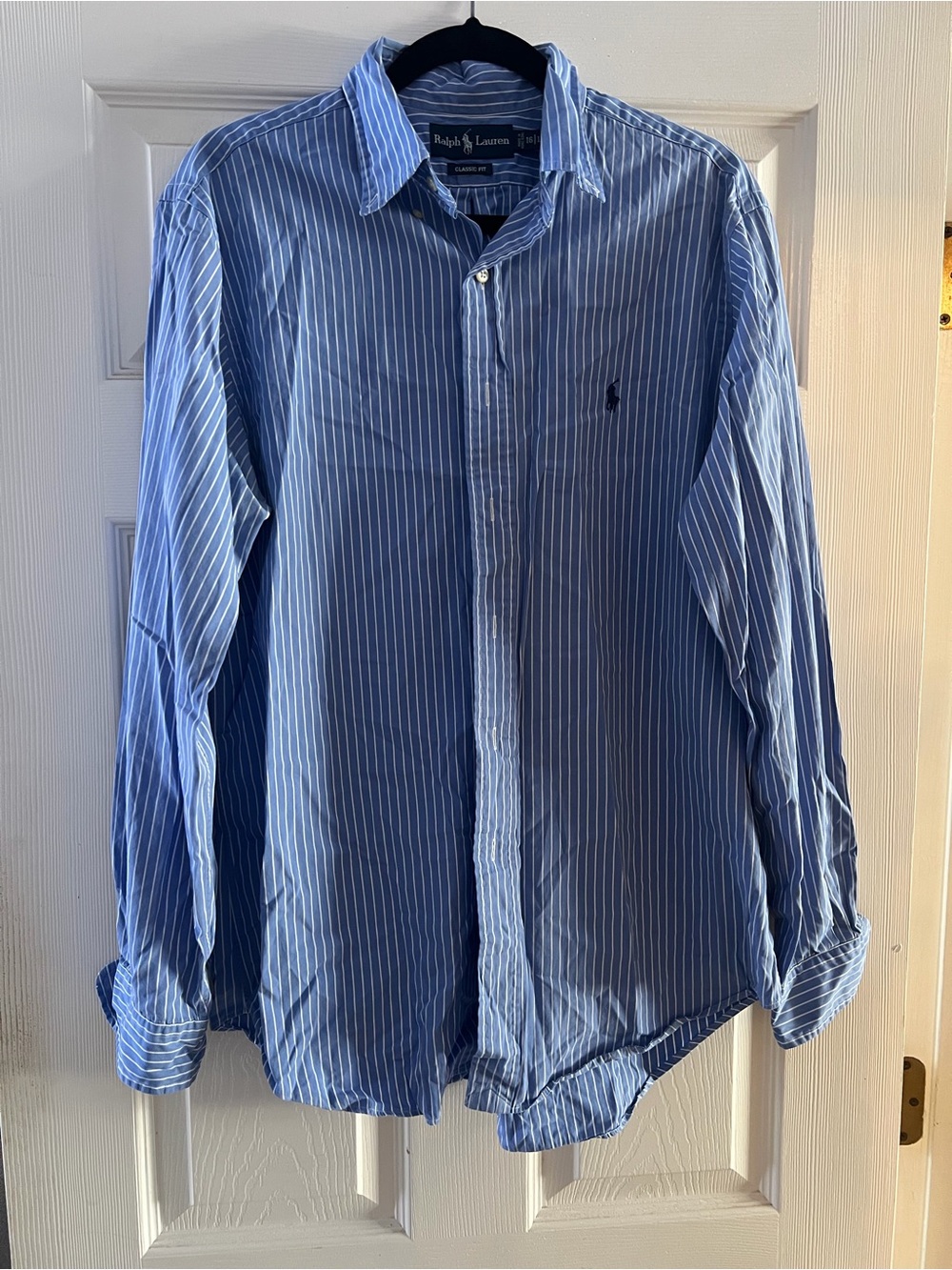 Ralph Lauren Light Blue White Striped Men's Button-Down Shirt